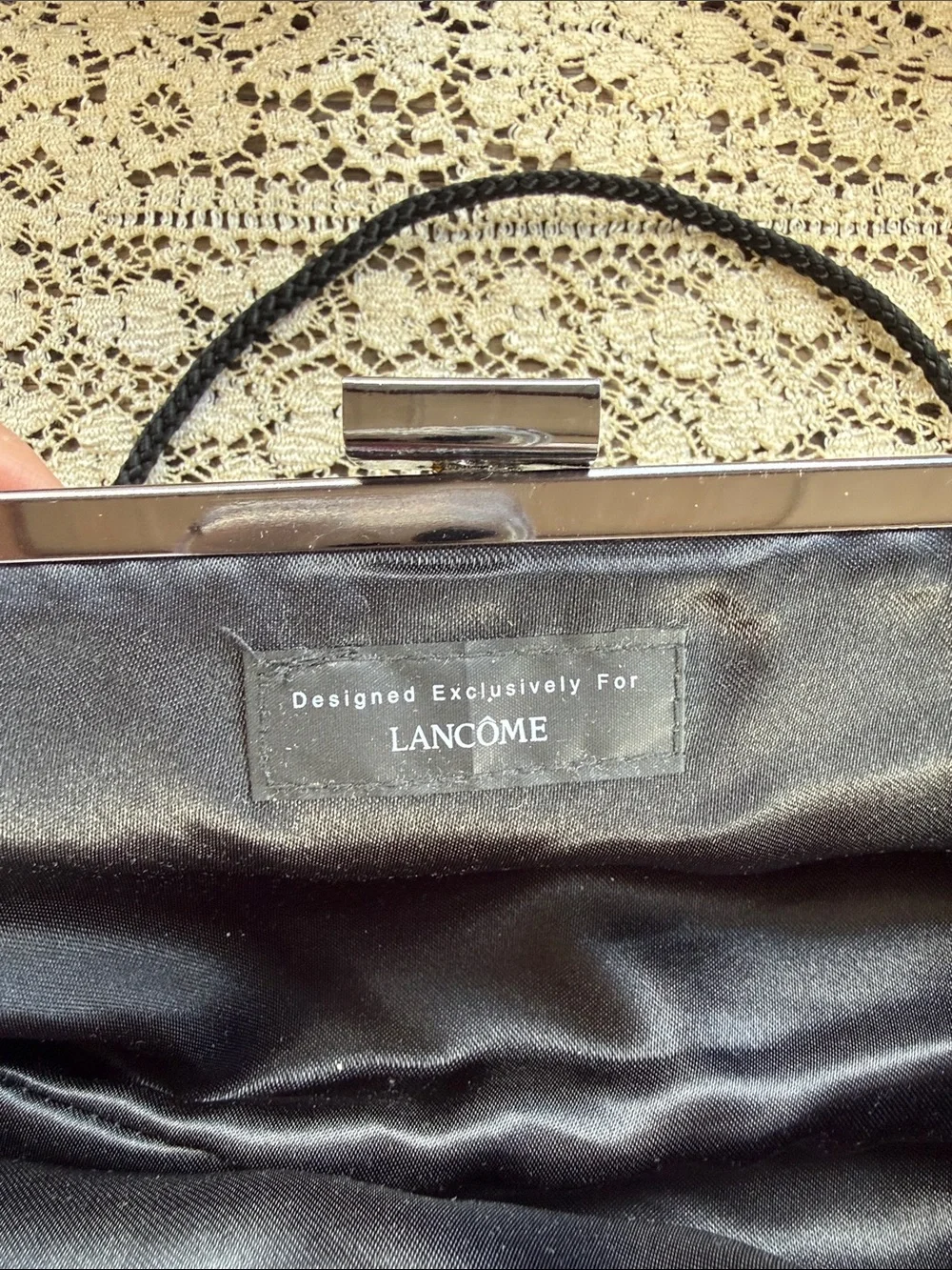 Lancome Paris Black Evening Clutch